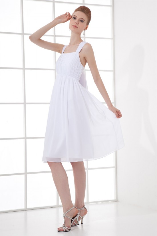 Illusion Sleeves Straps Pleats Chiffon Short White Bridesmaid Dresses 02010488 Illusion Sleeves Straps Pleats Chiffon Short White Bridesmaid Dresses 02010488