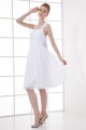 Illusion Sleeves Straps Pleats Chiffon Short White Bridesmaid Dresses 02010488 Illusion Sleeves Straps Pleats Chiffon Short White Bridesmaid Dresses 02010488