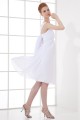 Illusion Sleeves Straps Pleats Chiffon Short White Bridesmaid Dresses 02010488