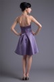 A-Line Knee-Length Sleeveless Satin Handmade Flowers Short Bridesmaid Dresses 02010489