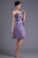 A-Line Knee-Length Sleeveless Satin Handmade Flowers Short Bridesmaid Dresses 02010489