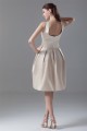 Knee-Length High-Neck A-Line Handmade Flowers Short Bridesmaid Dresses 02010491