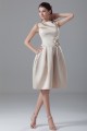 Knee-Length High-Neck A-Line Handmade Flowers Short Bridesmaid Dresses 02010491