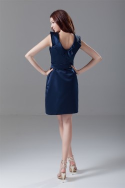 Short/Mini Satin Sheath/Column Scoop Bridesmaid Dresses 02010498