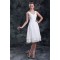 A-Line V-Neck Knee-Length Ruffles Short White Bridesmaid Dresses 02010507