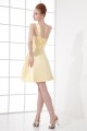 A-Line Short/Mini Sleeveless Bows Satin One-Shoulder Yellow Bridesmaid Dresses 02010521