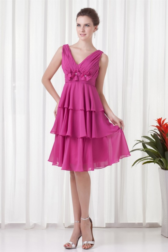 A-Line Knee-Length Sleeveless Chiffon Bridesmaid Dresses 02010523