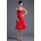 Sleeveless Knee-Length Satin A-Line Short Red Sweetheart Bridesmaid Dresses 02010527