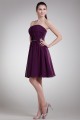 Sleeveless Strapless Knee-Length Chiffon Short Purple Bridesmaid Dresses 02010532