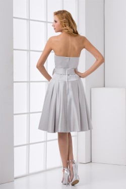 Soft Sweetheart Knee-Length Satin Sleeveless Bridesmaid Dresses 02010533