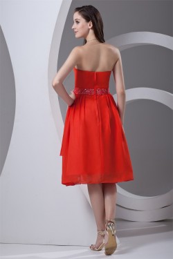 Affordable Strapless Sleeveless Chiffon Beaded Short Bridesmaid Dresses 02010540