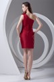 Taffeta Sleeveless Sheath/Column Short/Mini One-Shoulder Red Bridesmaid Dresses 02010542