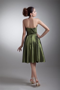 Handmade Flowers Taffeta Sleeveless Short Bridesmaid Dresses 02010544