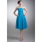 Tea Length Pleats Strapless Sleeveless A-Line Bridesmaid Dresses 02010545
