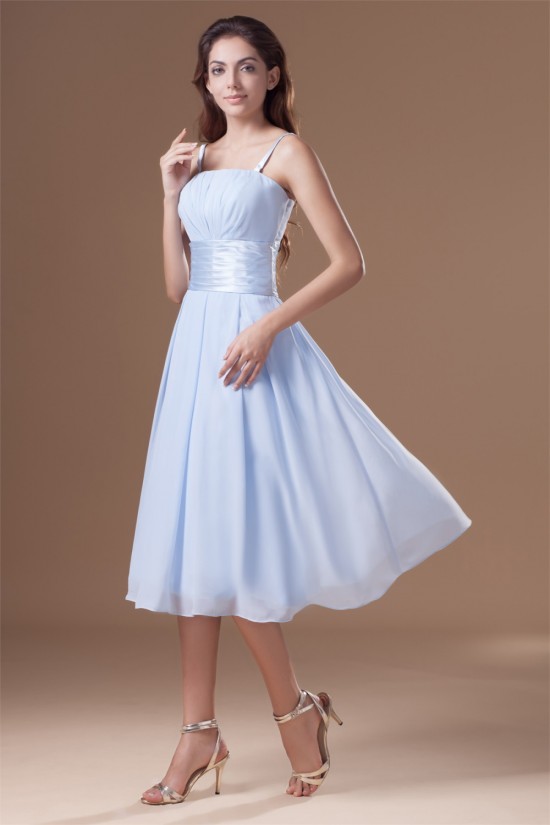 Tea Length Sleeveless A-Line Chiffon Bridesmaid Dresses 02010546