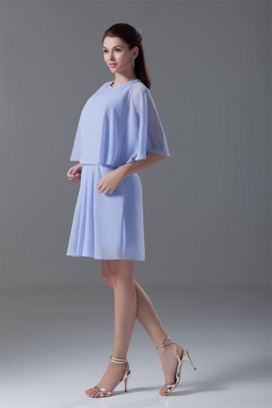 V-Neck Sheath/Column Sleeveless Knee-Length Short Bridesmaid Dresses 02010549