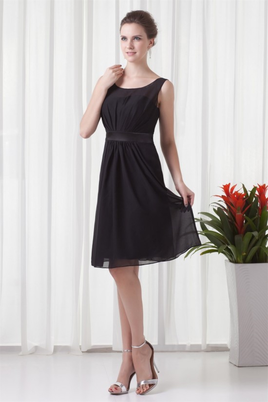 Short Black Chiffon Bridesmaid Dresses 02010550