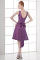 A-Line V-Neck Sleeveless Knee-Length Bows Short Bridesmaid Dresses 02010551