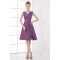 A-Line V-Neck Sleeveless Knee-Length Bows Short Bridesmaid Dresses 02010551