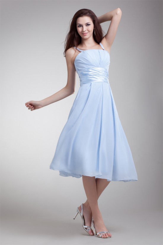 Wonderful Pleats A-Line Chiffon Short Bridesmaid Dresses 02010553