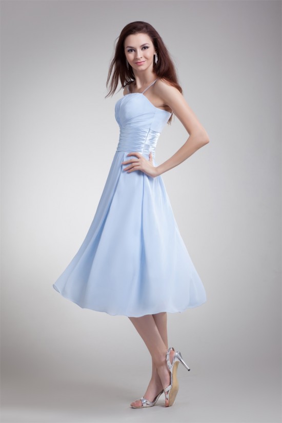 Wonderful Pleats A-Line Chiffon Short Bridesmaid Dresses 02010553
