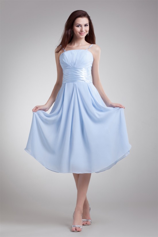 Wonderful Pleats A-Line Chiffon Short Bridesmaid Dresses 02010553