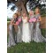 Latest Sequins Cap-Sleeves Silver Long Bridesmaid Dresses 3010001