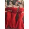 Trumpet/Mermaid Long Red Bridesmaid Dresses 3010003