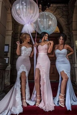 Mermaid Sweetheart Lace Long Bridesmaid Dresses 3010004