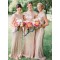 Sheath Cap-Sleeve Sequins Long Bridesmaid Dresses 3010007