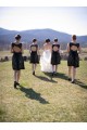 Black Lace Short Keyhole Back Bridesmaid Dresses 3010013