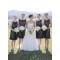 Black Lace Short Keyhole Back Bridesmaid Dresses 3010013