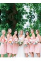 Short Pink Chiffon Country Bridesmaid Dresses 3010017