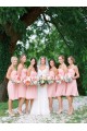 Short Pink Chiffon Country Bridesmaid Dresses 3010017