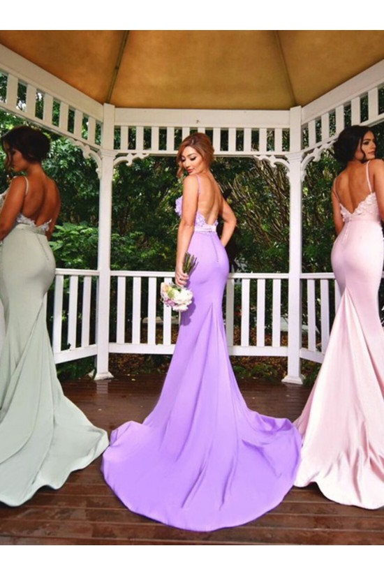 Trumpet/Mermaid Spaghetti Straps Long Bridesmaid Dresses 3010023 Trumpet/Mermaid Spaghetti Straps Long Bridesmaid Dresses 3010023