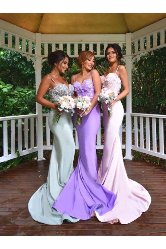 Trumpet/Mermaid Spaghetti Straps Long Bridesmaid Dresses 3010023 Trumpet/Mermaid Spaghetti Straps Long Bridesmaid Dresses 3010023
