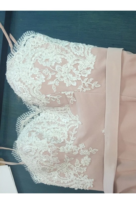 Trumpet/Mermaid Sweetheart Lace Long Pink Bridesmaid Dresses 3010026 Trumpet/Mermaid Sweetheart Lace Long Pink Bridesmaid Dresses 3010026