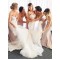Trumpet/Mermaid Sweetheart Lace Long Pink Bridesmaid Dresses 3010026