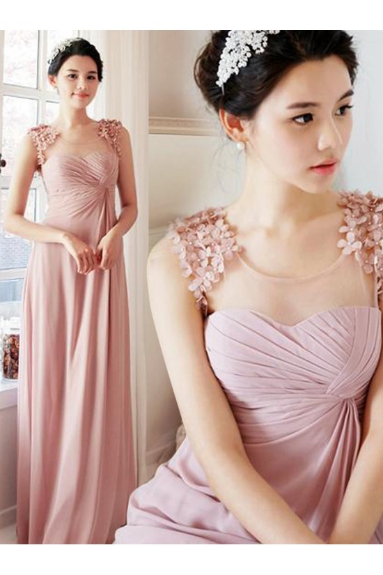 Long Pink Floor-Length Chiffon Wedding Party Dresses Bridesmaid Dresses 3010029 Long Pink Floor-Length Chiffon Wedding Party Dresses Bridesmaid Dresses 3010029