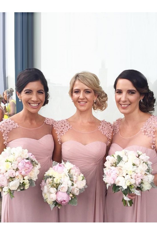 Long Pink Floor-Length Chiffon Wedding Party Dresses Bridesmaid Dresses 3010029 Long Pink Floor-Length Chiffon Wedding Party Dresses Bridesmaid Dresses 3010029