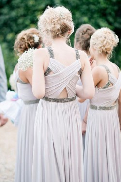 Floor-Length Beaded Long Chiffon Wedding Party Dresses Bridesmaid Dresses 3010033