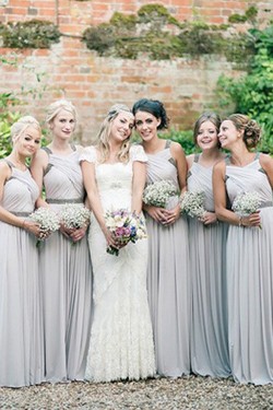 Floor-Length Beaded Long Chiffon Wedding Party Dresses Bridesmaid Dresses 3010033