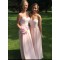 Long Pink Lace and Chiffon Wedding Party Dresses Bridesmaid Dresses 3010036