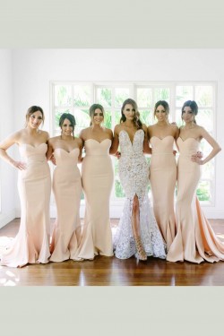 Trumpet/Mermaid Sweetheart Long Wedding Party Dresses Bridesmaid Dresses 3010037