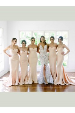 Trumpet/Mermaid Sweetheart Long Wedding Party Dresses Bridesmaid Dresses 3010037