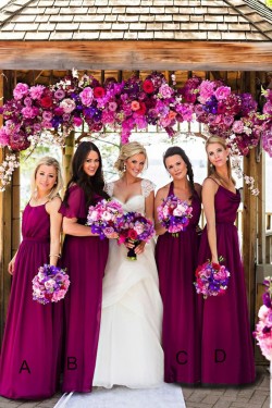 Long Purple Chiffon Floor-Length Wedding Guest Dresses Bridesmaid Dresses 3010041