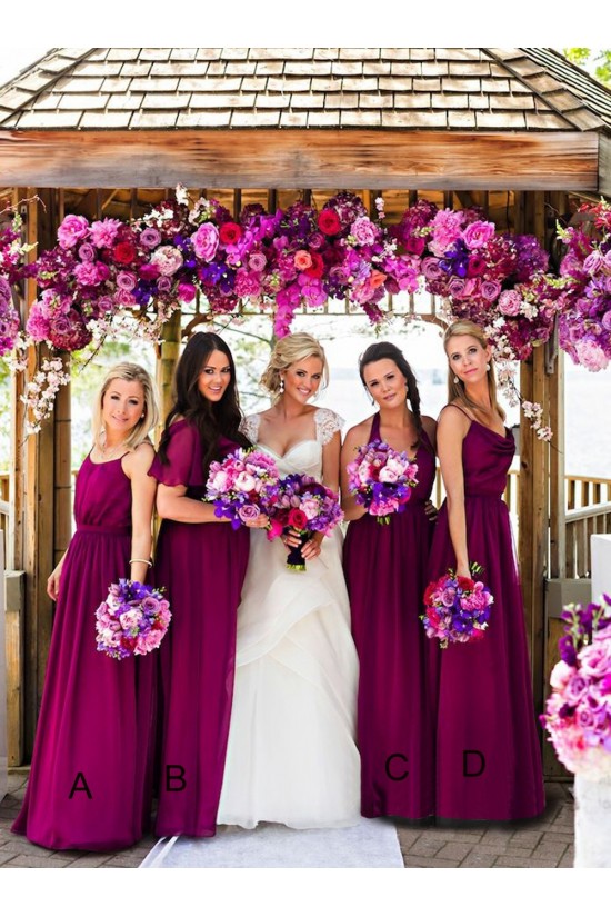 Long Purple Chiffon Floor-Length Wedding Guest Dresses Bridesmaid Dresses 3010041 Long Purple Chiffon Floor-Length Wedding Guest Dresses Bridesmaid Dresses 3010041