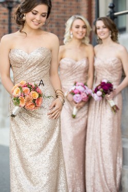 Long Sequins Sweetheart Wedding Party Dresses Bridesmaid Dresses 3010044