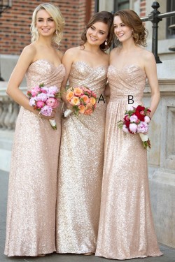 Long Sequins Sweetheart Wedding Party Dresses Bridesmaid Dresses 3010044