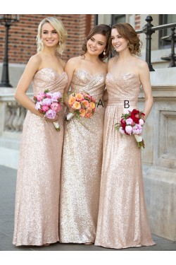Long Sequins Sweetheart Wedding Party Dresses Bridesmaid Dresses 3010044